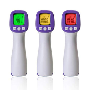 eZthings Heavy Duty Professional LCD Display Non-Contact Infrared Forehead Thermometer for Adults and Children (Multi, LCD Buttons)