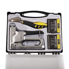 Load image into Gallery viewer, eZthings Staple Gun Professional Stapler Tool Set - 3 in 1 Heavy Duty kit with 2400 Staples, Nail Steel for Wood Work, Upholstery, Decoration, Carpentry, Furniture, Walls, Roofing (Stapler Gun Kit)
