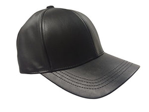 Unisex PU Leather Curved Bill Baseball Cap Hat Imported