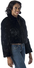 Cargar imagen en el visor de la galería, REED Women&#39;s Genuine Mink Fur Bomber Jacket -100% Real Fur (Small, Black)
