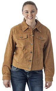 REED Women's Western Jean Shirt Style Suede Leather Jacket - Imported