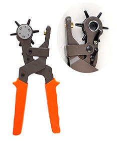 eZthings Professional Leather-Craft Punching Tool Revolving Punch Pliers Belt Leather Hole Puncher
