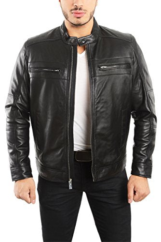 Buy lambskin leather biker jacket