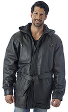 Cargar imagen en el visor de la galería, Men&#39;s Hooded Leather Jacket - Men&#39;s Leather | Reed Sports Wear
