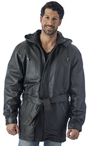 Men's Hooded Leather Jacket - Men's Leather | Reed Sports Wear