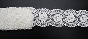eZthings Cotton Lace Embroidery Wedding Fabric Trim for DIY Decorating, Floral Designing and Crafts