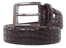 Load image into Gallery viewer, Crocodile Print Men&#39;s PU Leather Designer Dress Belt - Imported
