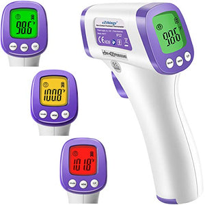 eZthings Heavy Duty LCD Display Non-Contact Infrared Forehead Thermometer for Medical Offices, Hospitals (White, Heavy Duty)