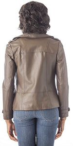 REED Women's Rugged Distressed Leather Jacket Vintage Style - Imported