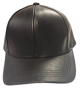 Unisex PU Leather Curved Bill Baseball Cap Hat Imported