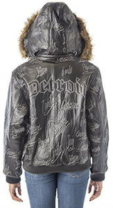 REED Women's Detroit Streets Leather Bomber Coat with Zip Out Hoody - Imported