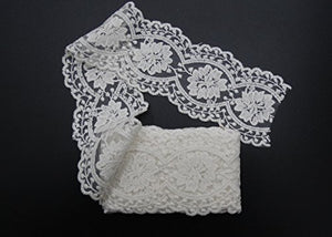 eZthings Cotton Lace Embroidery Wedding Fabric Trim for DIY Decorating, Floral Designing and Crafts
