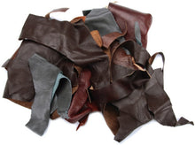 Load image into Gallery viewer, 2-Lb Assorted Leather Scraps. Great for Crafts
