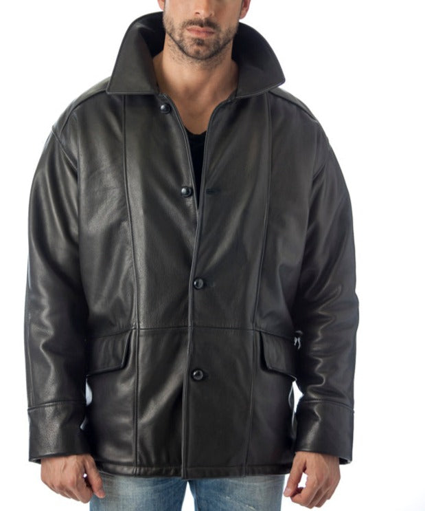 Men's Car Coat Leather Jacket - Four Button Jacket | Reed