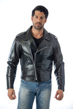 Load image into Gallery viewer, REED Men&#39;s Police Leather Motorcycle Patrol Officers Uniform Jacket

