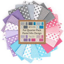 Cargar imagen en el visor de la galería, 20 Fat Quarter Bundle -100% Cotton | Basic Mix Design - 20 pcs - baby&#39;s Colors - 5  Patterns | Quilting &amp; Crafting Fabric | Special Gift Set
