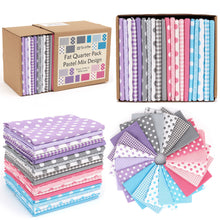 Load image into Gallery viewer, 20 Fat Quarter Bundle -100% Cotton | Basic Mix Design - 20 pcs - baby&#39;s Colors - 5  Patterns | Quilting &amp; Crafting Fabric | Special Gift Set
