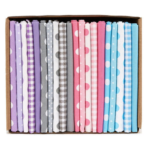 20 Fat Quarter Bundle -100% Cotton | Basic Mix Design - 20 pcs - baby's Colors - 5  Patterns | Quilting & Crafting Fabric | Special Gift Set