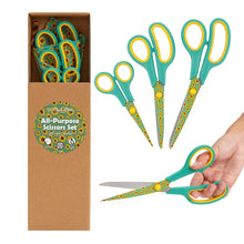 Cargar imagen en el visor de la galería, Special Gift Box Soft Grip Sunflowers Scissors Set - 3 Sizes - Handmade Fabric Case - All-Purpose Crafts, Office &amp; School - Stainless Steel
