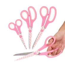 Load image into Gallery viewer, Gift Box Soft Grip Pink Flamingo Scissors Set - 3 Sizes - Handmade Fabric Case - All-Purpose Crafts, Office &amp; School - Stainless Steel
