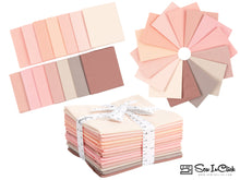 Cargar imagen en el visor de la galería, Fat Quarter Bundle -100% Cotton | Pure Solids | Soft Pinks l Mix - 14 Colors | Quilting &amp; Crafting Soft Fabric | Special Gift Set
