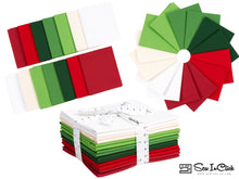 Cargar imagen en el visor de la galería, Christmas Fat Quarter Bundle -100% Cotton | Pure Solids | Xmas  l Mix Christmas Colors | Quilting &amp; Crafting Soft Fabric | Gift Set
