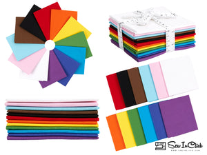 Paquete Fat Quarter -100% Algodón | Sólidos Puros | Nuevos colores de la bandera del Orgullo l 12 colores mezclados | Tela para acolchar y manualidades | Paquete de regalo especial