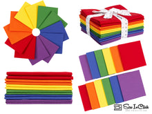 Cargar imagen en el visor de la galería, Fat Quarter Bundle -100% Cotton | Pure Solids | Pride Flag Classic Colors | Quilting &amp; Crafting Soft Fabric | Special Gift Bundle
