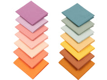 Cargar imagen en el visor de la galería, Fat Quarter Bundle -100% Cotton | Pure Solids | Yoga Vibes l Mix - 14 Colors | Quilting &amp; Crafting Soft Fabric  |Special Gift Set
