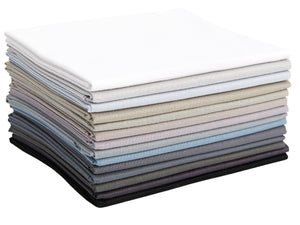 Fat Quarter Bundle -100% Cotton | Pure Solids | Monochrome l Mix - 14 Colors | Quilting & Crafting Soft Fabric | Special Gift Bundle