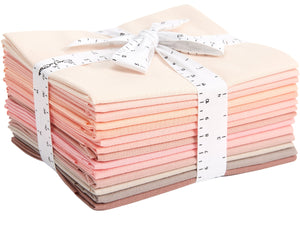 Fat Quarter Bundle -100% Cotton | Pure Solids | Soft Pinks l Mix - 14 Colors | Quilting & Crafting Soft Fabric | Special Gift Set