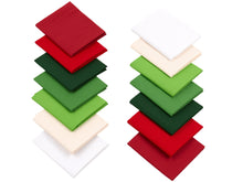 Cargar imagen en el visor de la galería, Christmas Fat Quarter Bundle -100% Cotton | Pure Solids | Xmas  l Mix Christmas Colors | Quilting &amp; Crafting Soft Fabric | Gift Set
