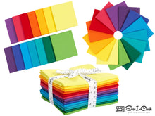 Load image into Gallery viewer, Fat Quarter Bundle -100% Cotton | Pure Solids | Rainbow Mix l Mix - 14 Colors | Quilting &amp; Crafting Fabric | Special Gift
