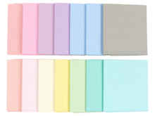 Cargar imagen en el visor de la galería, Fat Quarter Bundle -100% Cotton | Pastel Mix l Mix - 14 Colors | Quilting &amp; Crafting Fabric |Special Gift
