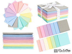 Fat Quarter Bundle -100% Cotton | Pastel Mix l Mix - 14 Colors | Quilting & Crafting Fabric |Special Gift