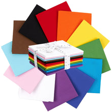 Load image into Gallery viewer, Fat Quarter Bundle -100% Cotton | Pure Solids | New Pride Flag Colors l 12 Mix Colors | Quilting &amp; Crafting Fabric | Special Gift Bundle
