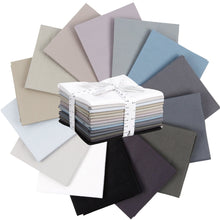 Cargar imagen en el visor de la galería, Fat Quarter Bundle -100% Cotton | Pure Solids | Monochrome l Mix - 14 Colors | Quilting &amp; Crafting Soft Fabric | Special Gift Bundle
