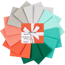 Cargar imagen en el visor de la galería, Christmas Fat Quarter Bundle -100% Cotton | Pure Solids | Pine Xmas  l Mix Christmas Colors | Quilting &amp; Crafting Soft Fabric | Special Gift

