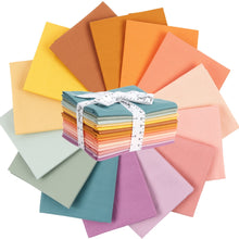 Cargar imagen en el visor de la galería, Fat Quarter Bundle -100% Cotton | Pure Solids | Yoga Vibes l Mix - 14 Colors | Quilting &amp; Crafting Soft Fabric  |Special Gift Set
