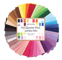Load image into Gallery viewer, 40 Fat Quarter Bundle -100% Cotton | Pure Solids | Colorful Mix - 40 Colors | Quilting &amp; Crafting Soft Fabric | Special Jumbo Gift Bundle
