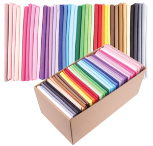 40 Fat Quarter Bundle -100% Cotton | Pure Solids | Colorful Mix - 40 Colors | Quilting & Crafting Soft Fabric | Special Jumbo Gift Bundle