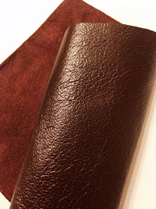 REED Leather Hide, whole skin, 7-10 SF, soft and durable sheepskin with an antique finish, rich brown color, perfect for crafting.