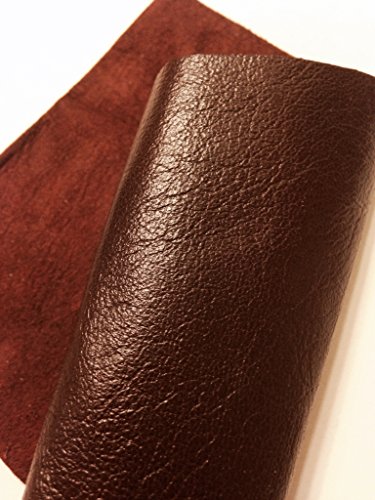 REED Leather Hide, whole skin, 7-10 SF, soft and durable sheepskin with an antique finish, rich brown color, perfect for crafting.